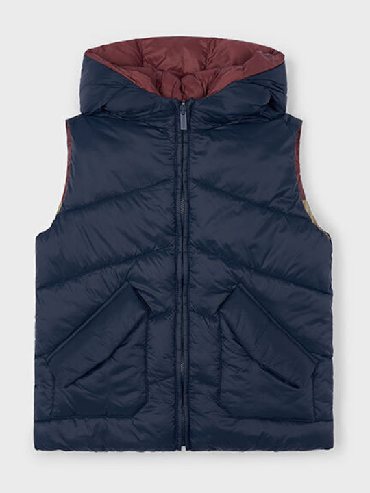 Kinder Freizeitjacke Ärmellos Beidseitig mit Kapuze Blau
