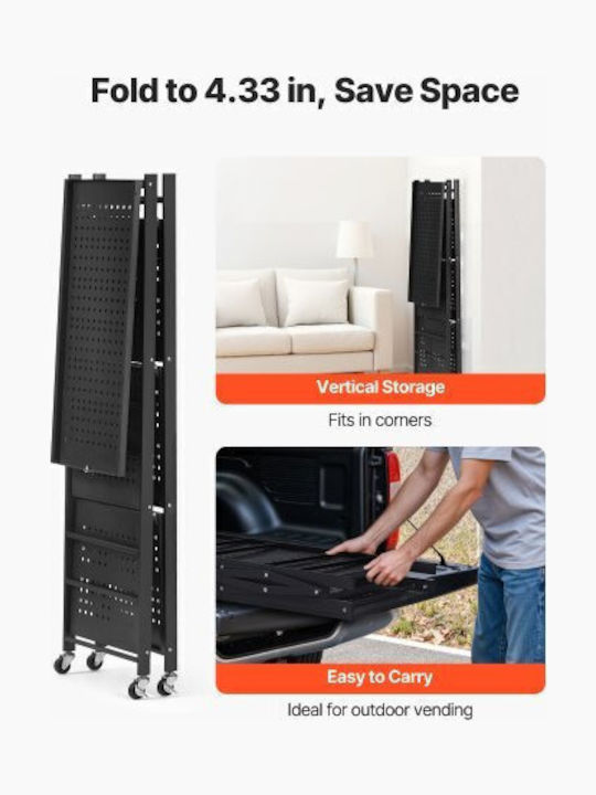 Vevor Τρόλεϊ Κουζίνας Μεταλλικό Γκρι 66x33x117cm