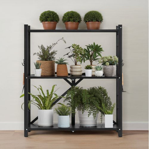 Vevor Troleu De Bucătărie Metalic Cu 3 Locuri Negru 76x33x91cm