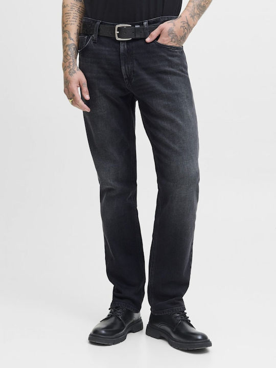 Ανδρικό Παντελόνι Τζιν με Regular Straight Εφαρμογή Black
