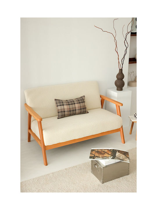Nika Doppelsitzer Sofa Samt White 133x78x82cm