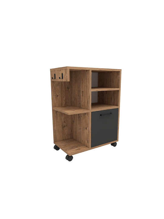 Office Storage Chipboard Cabinet Atlantic Pine, Anthracite L60xW80.9xH35cm