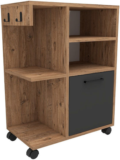 Cabinet De Birou Din Lemn Cu Roți Atlantic Pine Antracit 60x80.9x35cm