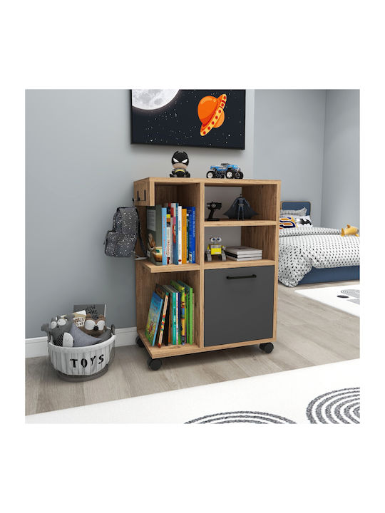 Office Storage Chipboard Cabinet Atlantic Pine, Anthracite L60xW80.9xH35cm