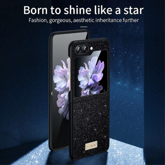 Sulada Umschlag Rückseite Kunststoff Schwarz (Galaxy Z Flip6)