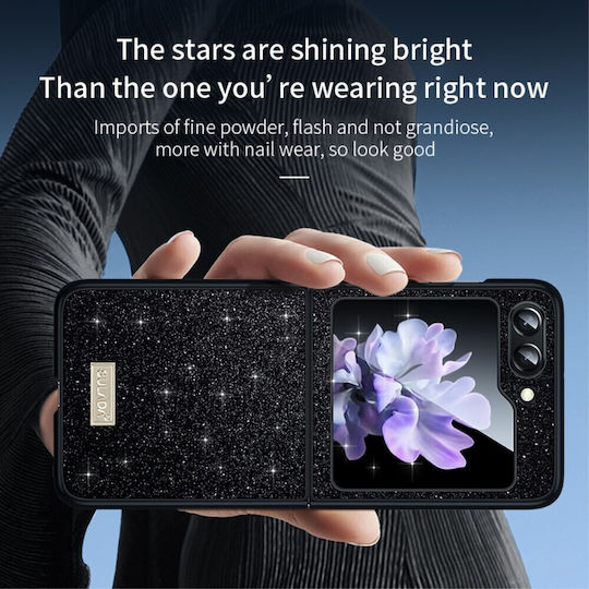 Sulada Umschlag Rückseite Kunststoff Schwarz (Galaxy Z Flip6)
