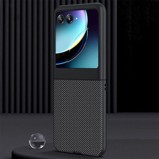 Carbon Fiber Umschlag Rückseite Kunststoff Schwarz (Razr 40 Ultra)