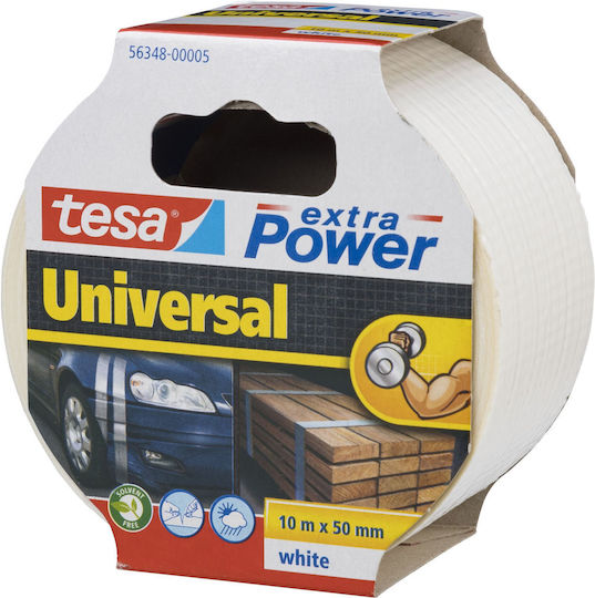 Tesa Extra Power Universal White Самозалепваща Лента за тъкани Бяла 50ммx10м 1бр