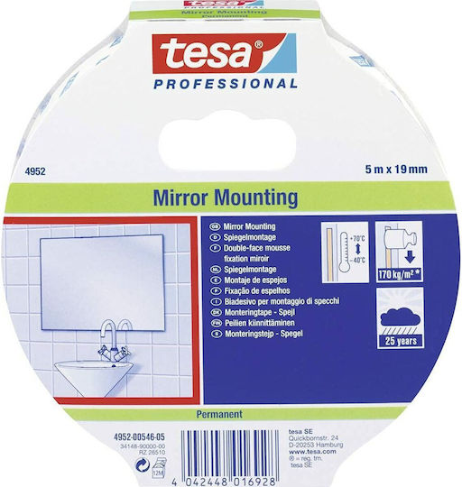 Tesa Mirror Mounting 4952 Self-Adhesive Foam Double-Sided Tape 19mmx5m 1pcs