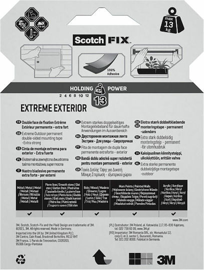 Scotch Self-Adhesive Double-Sided Tape Black 19mmx5m 1pcs