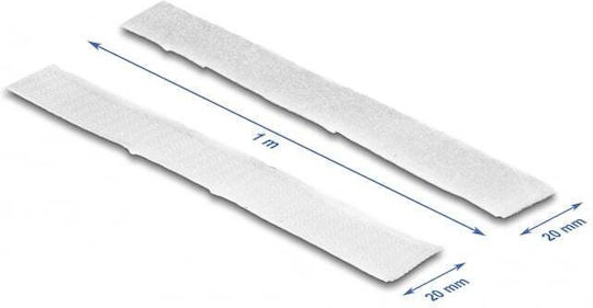 DeLock Selbstklebend Klettverschluss-Band Weiß 20mmx1m 1Stück