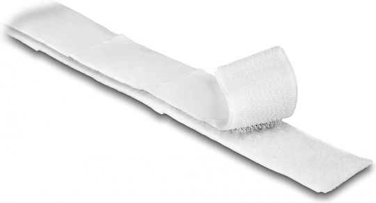 DeLock Selbstklebend Klettverschluss-Band Weiß 20mmx1m 1Stück