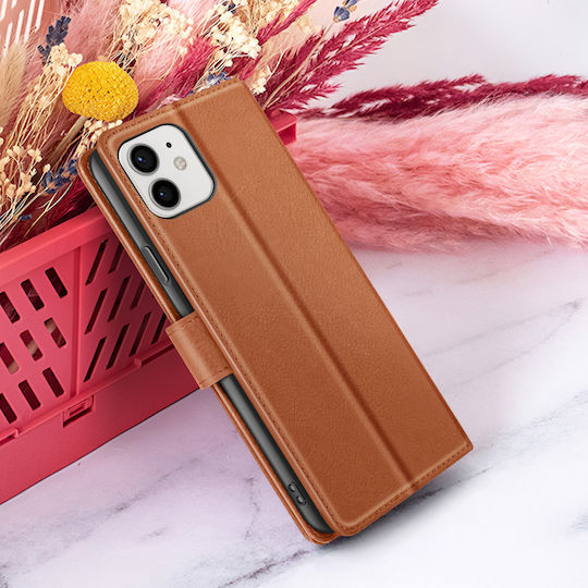 Zanaé Wallet Case Iphone 12 12 Pro Stand Magnetic Tab Brown