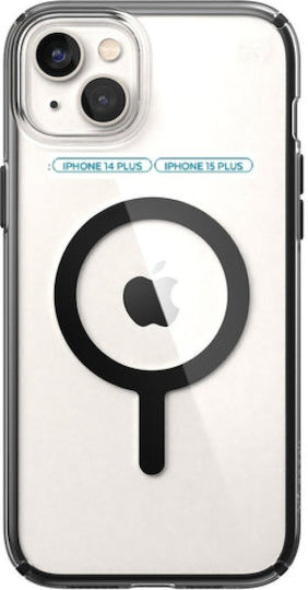 Speck Perfect-Clear Impact Geometry MagSafe Microban Back Cover Silicone Clear / Black (iPhone 14 Plus)