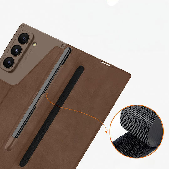 Калъф Портмоне Сгъваем Капак Samsung Galaxy Z Fold 7 5G Кафяв