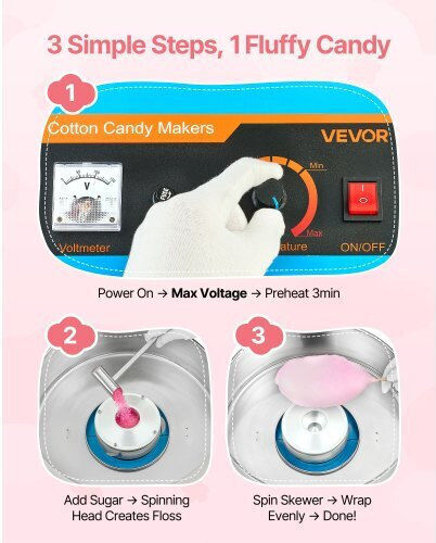 Vevor Candy Floss Maker 12cm Blue