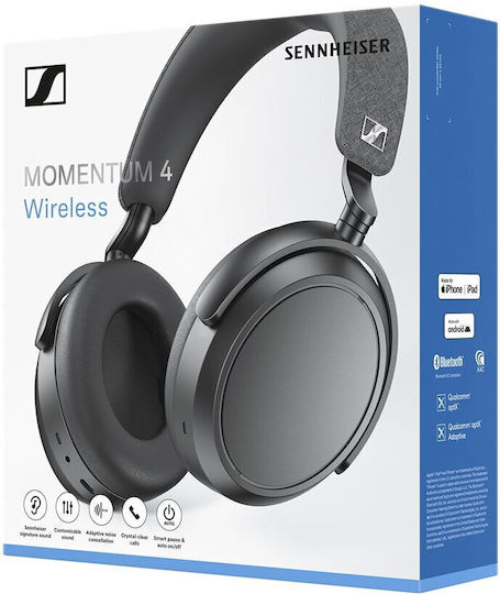 Sennheiser Momentum 4 Wireless / Wired Over Ear Headphones with 60 hours of Operation and Quick Charge Black