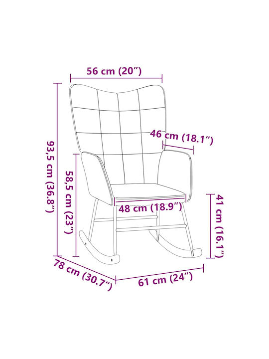 Bergère Black 61x78x98cm