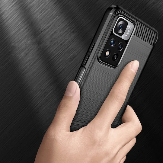 Hurtel Carbon Back Cover Plastic Black (Xiaomi Poco X4 NFC)