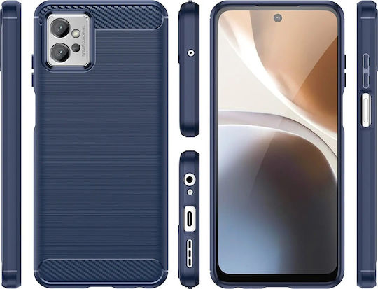 Hurtel Carbon Back Cover Silicon Albastru (Poco F4 5G)