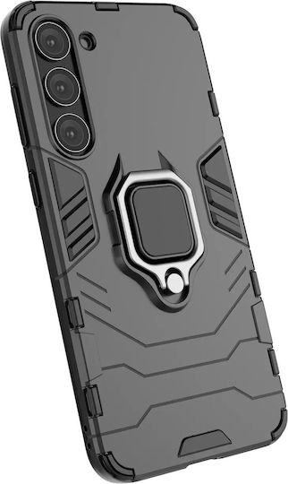 Hurtel Ring Armor Umschlag Rückseite Kunststoff Schwarz (Galaxy S23+)