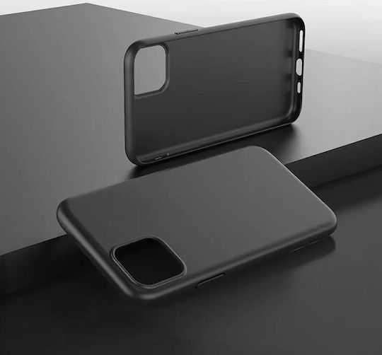 Soft Slim Back Cover Σιλικόνης Σετ με Τζαμάκι Μαύρο (iPhone 15 Pro)