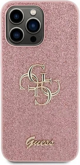 Guess Glitter Script Back Cover Metallic Pink (iPhone 15 Pro)