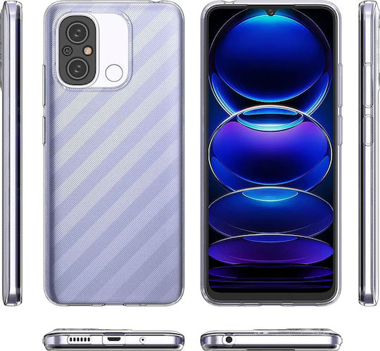 Hurtel Back Cover Σιλικόνης 0.5mm Σετ με Τζαμάκι Διάφανο (Redmi 12C)