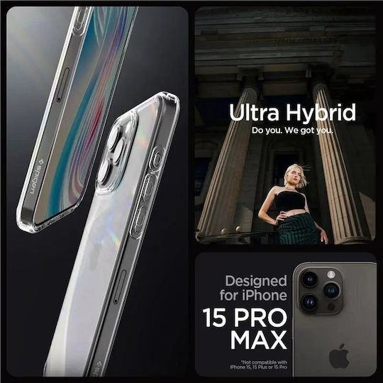 Spigen Crystal Hybrid Back Cover Plastic / Silicon Cristal clar (iPhone 15 Pro Max)