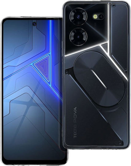 Tecno Back Cover Tempered Glass / Σιλικόνης 2mm Διάφανο (TECNO Pova 5 PRO)