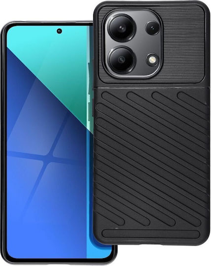Thunder Umschlag Rückseite Silikon Schwarz (Redmi Note 13 4G)