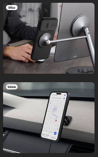 Nillkin Camshield Pro Magnetic Back Cover Σιλικόνης Μαύρο (iPhone 15)