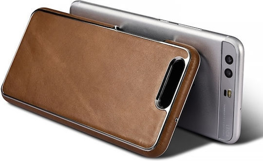 Xoomz Real Leather Back Cover Δερμάτινο Μαύρο (Huawei P10)