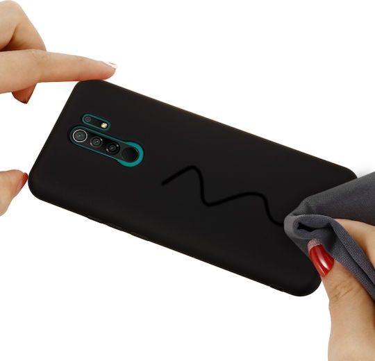 Sonique Liquid Back Cover Σιλικόνης Μαύρο (Redmi 9)