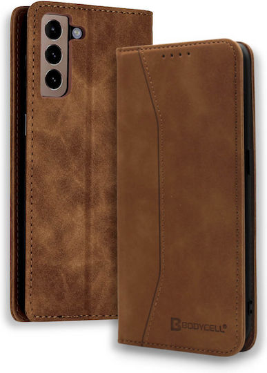Bodycell PU Leather Buchen Sie Synthetisches Leder Braun (Galaxy S22 5G)