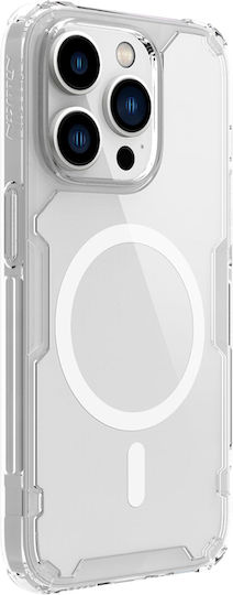 Nillkin Nature Pro Magnetic Umschlag Rückseite Silikon Transparent / White (iPhone 14 Pro)