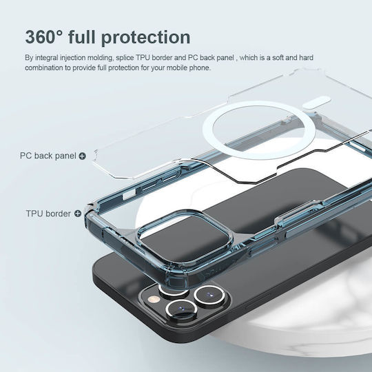 Nillkin Nature Pro Magnetic Umschlag Rückseite Silikon Transparent / White (iPhone 14 Pro)