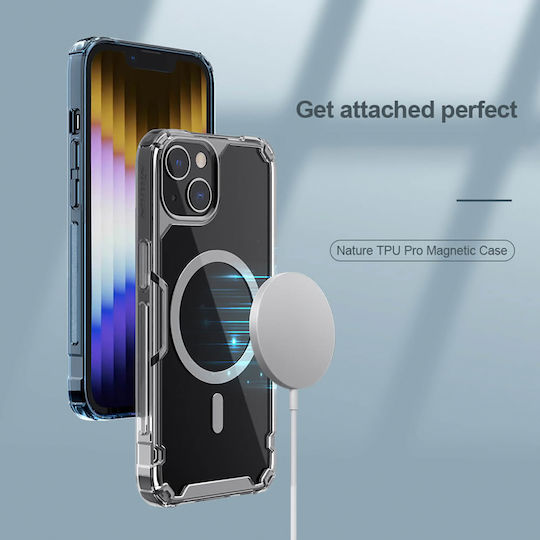 Nillkin Nature Pro Magnetic Back Cover Silicon Transparent / Blue (iPhone 14)
