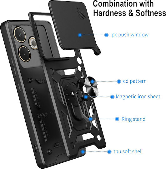 Techsuit Shield Задна корица Силикон Черен (Galaxy XCover7)