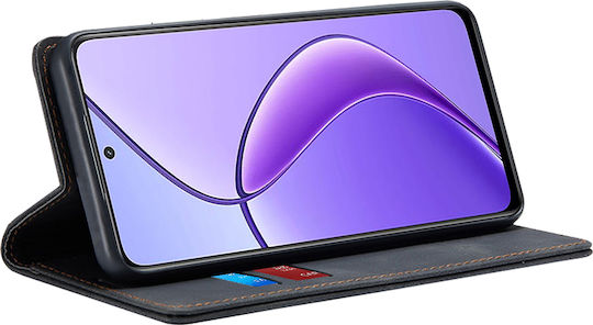 Techsuit Umschlag Rückseite Synthetisches Leder Schwarz (Realme 12x)