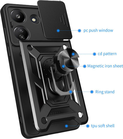 Techsuit Camshield Back Cover Silicon / Plastic Albastru (Xiaomi Redmi 13C, Poco M6)