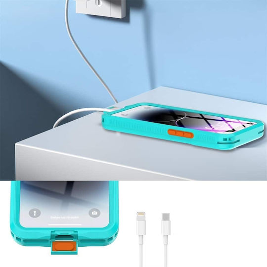 Shellbox Back Cover Tempered Glass Waterproof Blue for iPhone 12 / 12 Pro Xiaomi 13 Pro Realme 14 Pro