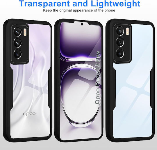 Techsuit С пълно покритие (360°) Силикон Черен (Oppo Reno12 Pro - Techsuit)