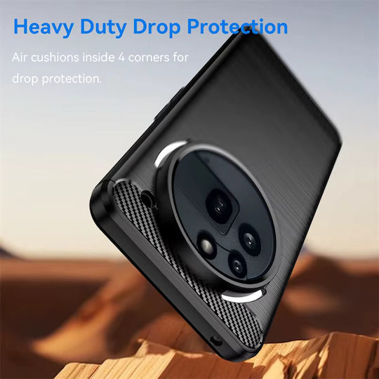 Techsuit Carbon Back Cover Silicon Negru (Nothing Phone (3a) Pro)