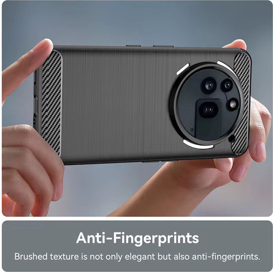 Techsuit Carbon Back Cover Silicon Negru (Nothing Phone (3a) Pro)