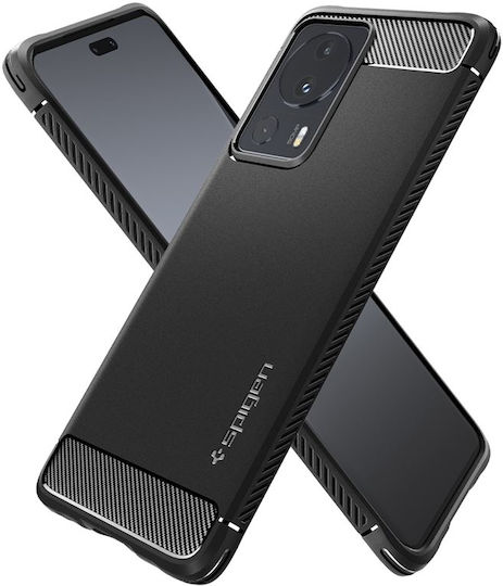 Spigen Rugged Armor Back Cover Silicon 2mm negru mat (Xiaomi 13 Lite)