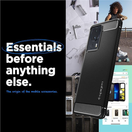 Spigen Rugged Armor Back Cover Silicon 2mm negru mat (Xiaomi 13 Lite)