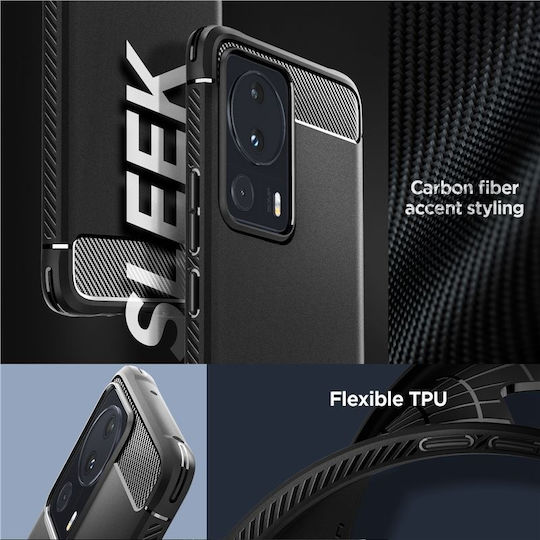 Spigen Rugged Armor Back Cover Silicon 2mm negru mat (Xiaomi 13 Lite)