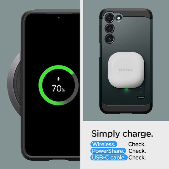 Spigen Tough Armor Back Cover Plastic / Silicon 2mm Abyss Green (Galaxy S23+)