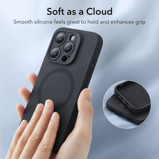 ESR Cloud Soft Halolock Back Cover Σιλικόνης / Πλαστικό 1mm Μαύρο (iPhone 15 Pro)